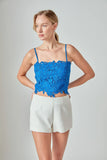 Lace Crop Fitted Top