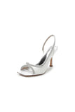 Square Open Toe Slingback Chunky Heels