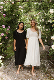 Nina Crocheted Midi Dress in Black FINAL SALE