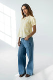 Nelly Gingham Blouse in Yellow