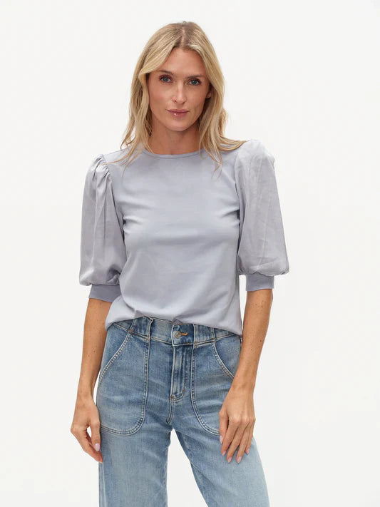 Solara Satin Short Sleeve Top