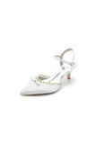 Pearl Satin Pointed Toe High Heels