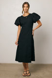 Henry Textured Midi Dress in Black