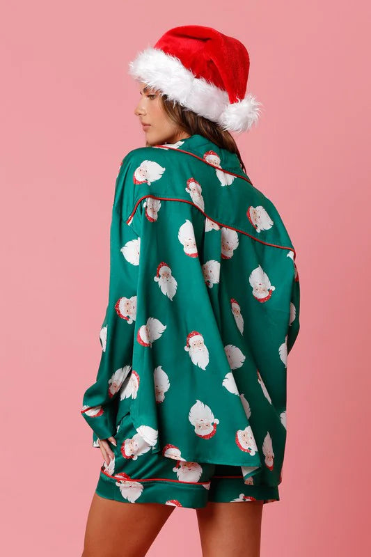 Christmas Santa Satin PJ Set
