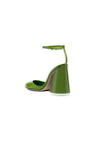 Green Ankle Strap Block Heel Sandals
