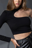 Abigail One Shoulder Top in Black