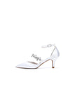 Pointed Toe Rhinestone Ankle Straps High Heels