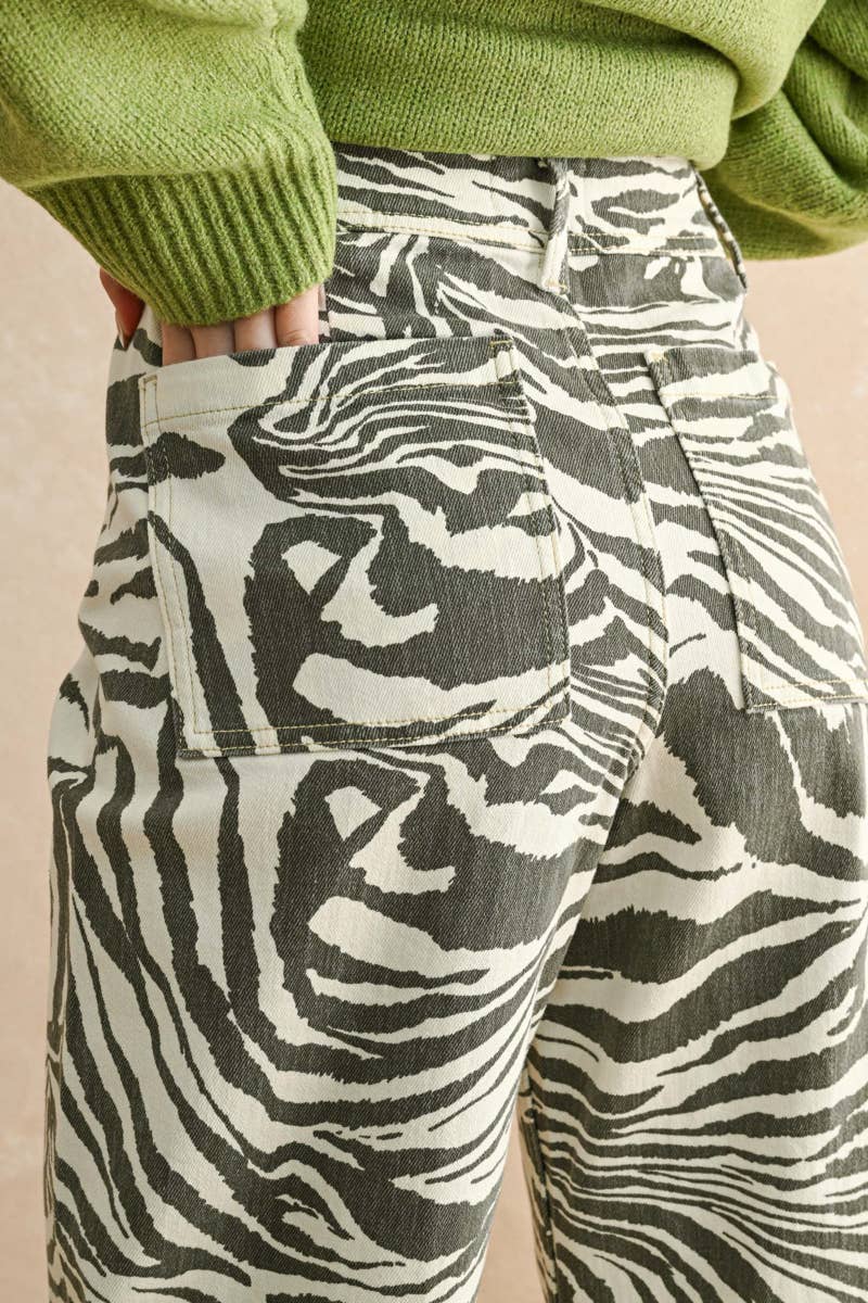 Zaza Zebra Wide Leg Jean