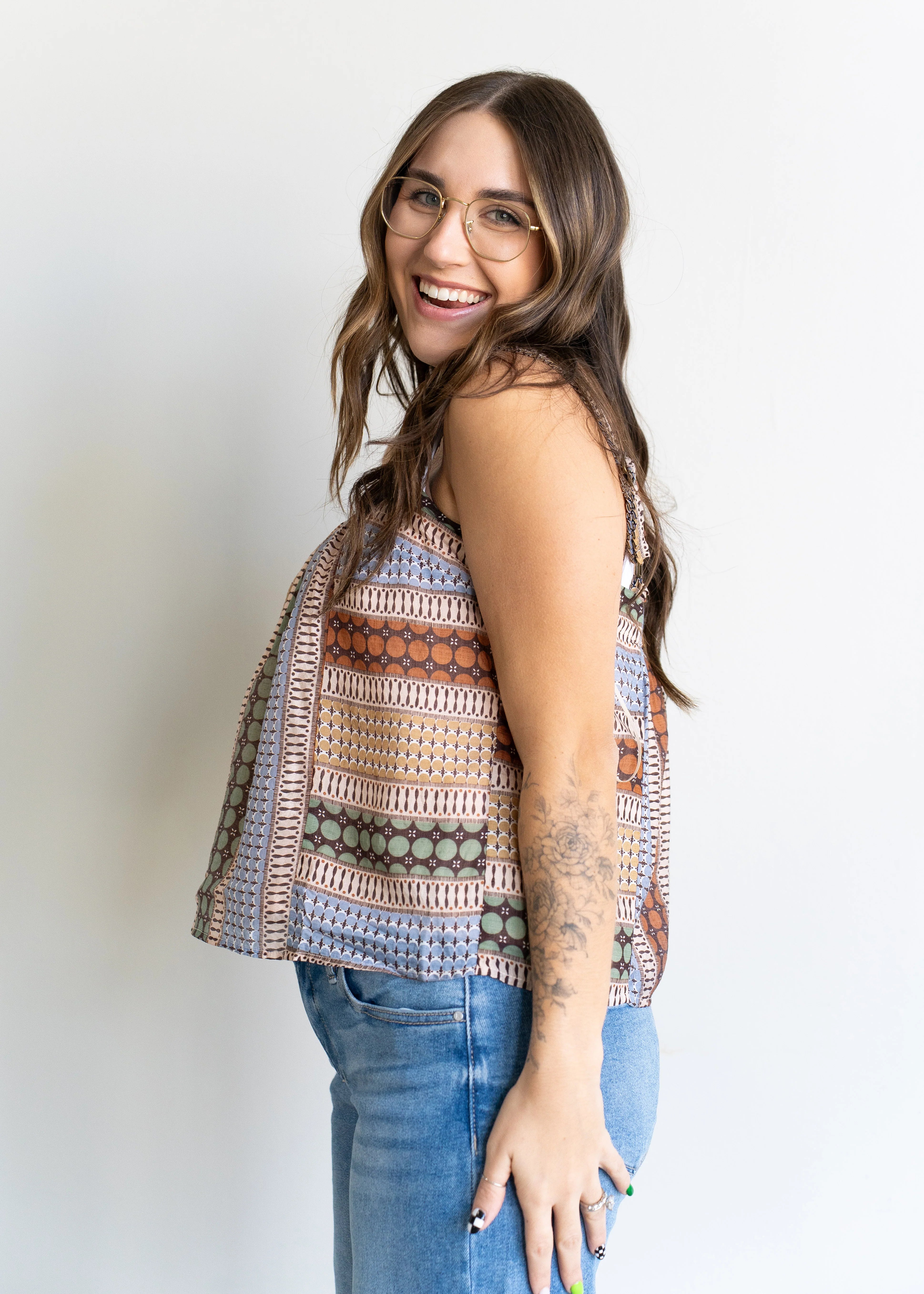 Kai Pleated Strap Tank