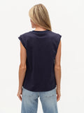 Abby Shoulder Button Tank Navy