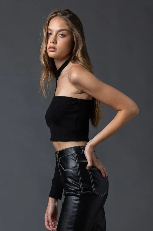 Abigail One Shoulder Top in Black