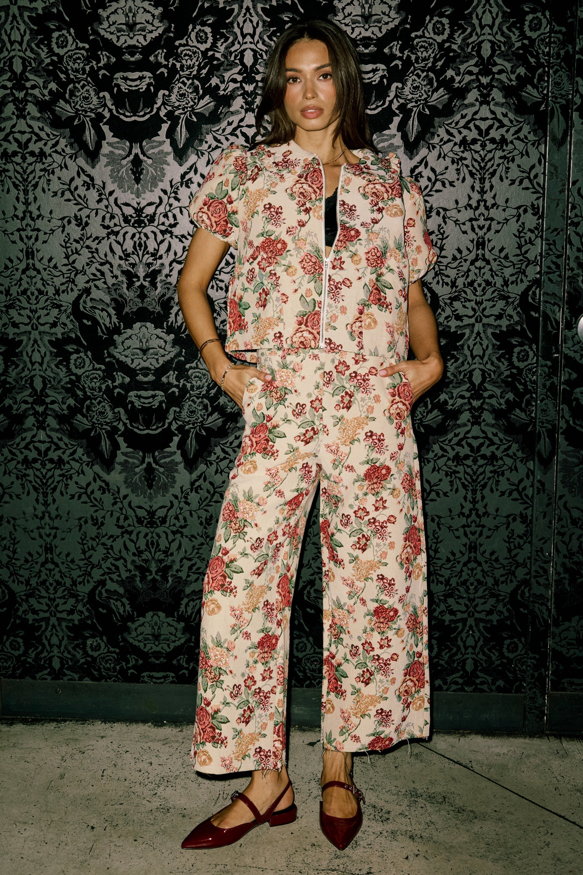Joanna Floral Zip Up FINAL SALE