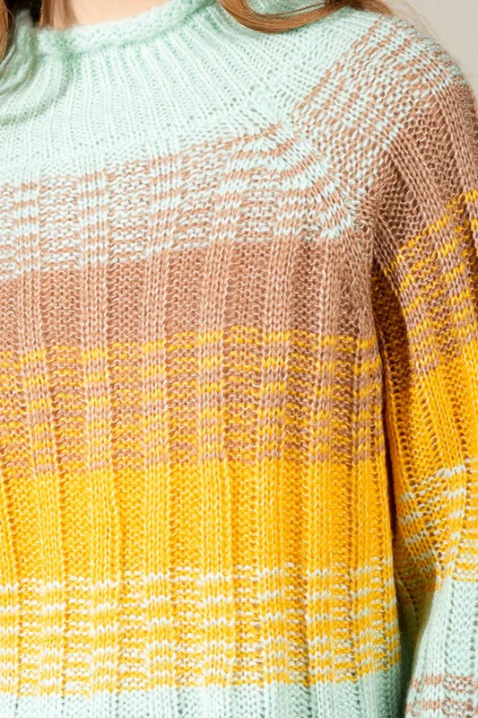 Adkins Ribbed High Neck Sweater