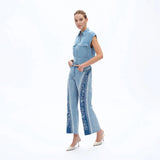Floral Embroidery Flare Jean