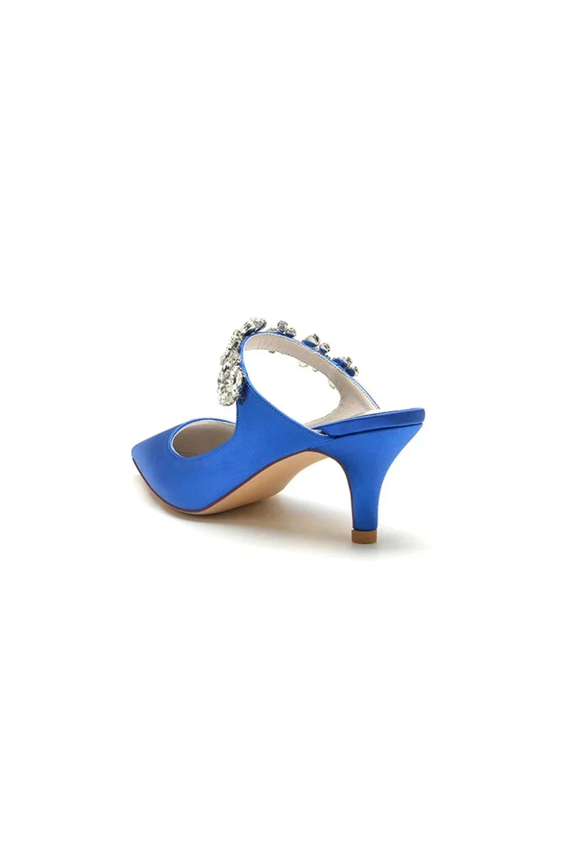 Beading Pointed Toe Rhinestone High Heels