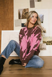 Felicity Abstract Sweater in Pink FINAL SALE