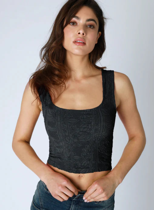 Stacie Double Lace Square Crop Tank