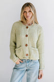 Holland Chunky Knit Cardigan in Sage FINAL SALE
