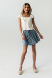 Briana Button Up Top in White