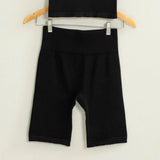 Rosie Ribbed Biker Short in Black