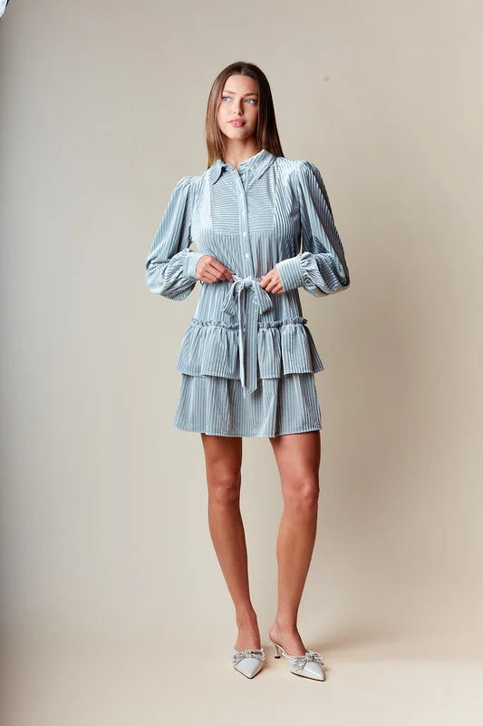 Evette Velvet Shirt Dress