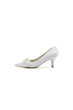 Simple Pointed Toe High Heels with Pearl Flower
