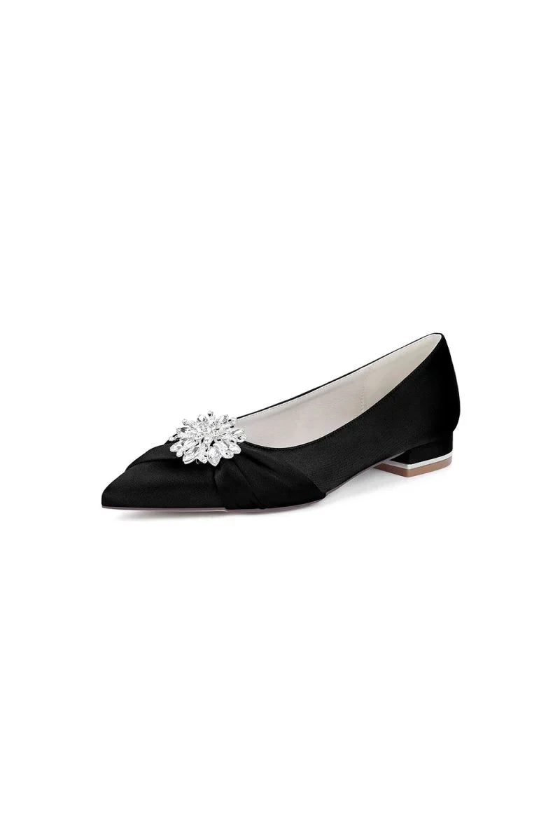 Champagne High Heels with Crystal Flower Embellishment