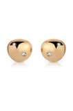 Polished Pebble Crystal Stud Earrings