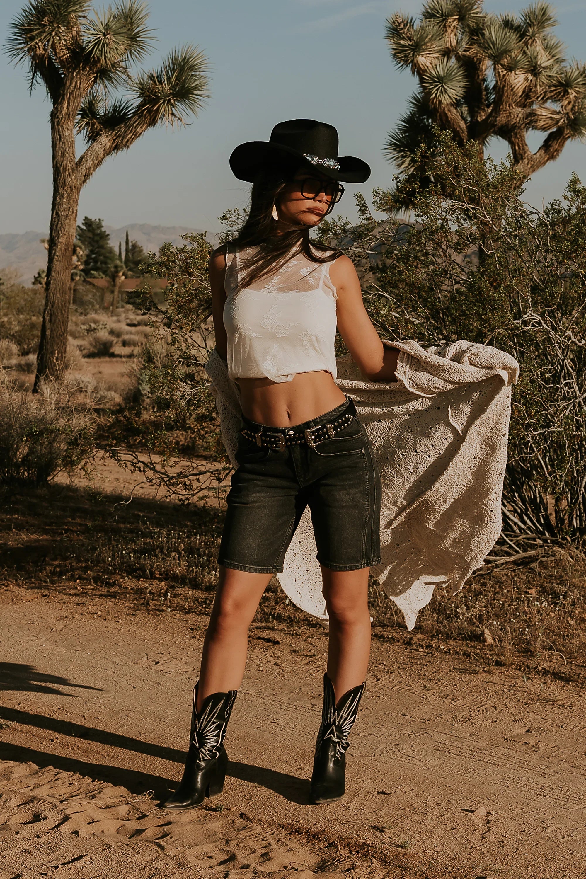 Kaydence Bermuda Shorts in Washed Black