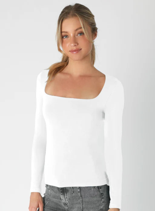 Nikki Clean Line Long Sleeve Top