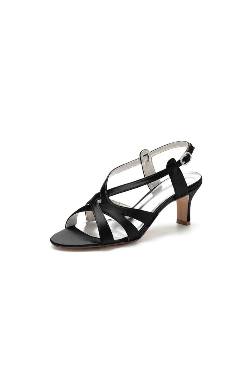 Royal Blue Cross Strap Pump with Elegant Silver Buckle