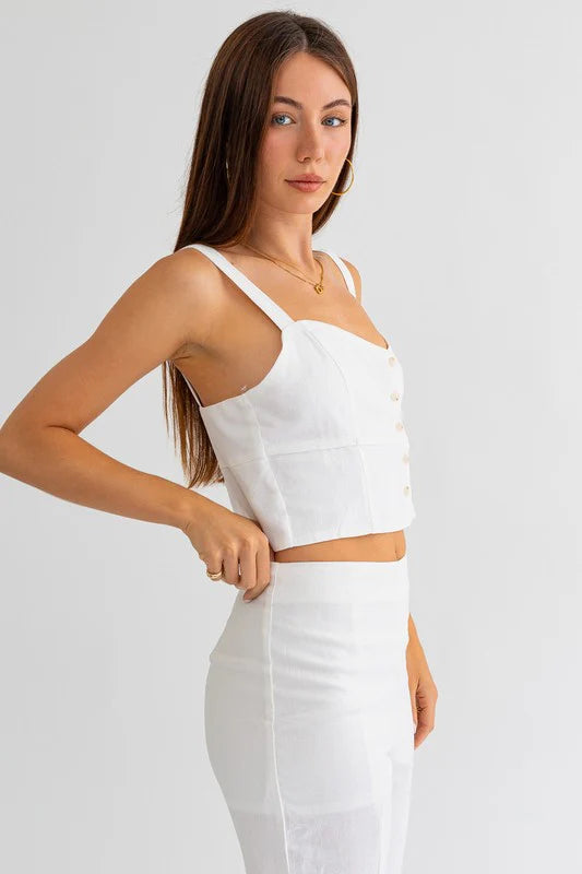 Bibi Buttondown Crop Tank