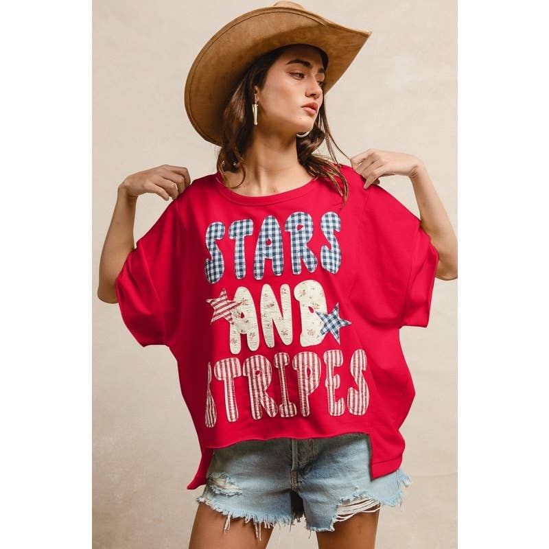 Stars Stripes Patchwork Top