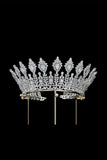 Silver Large 5A Cubic Zirconia Round Tiara