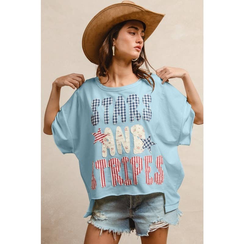 Stars Stripes Patchwork Top
