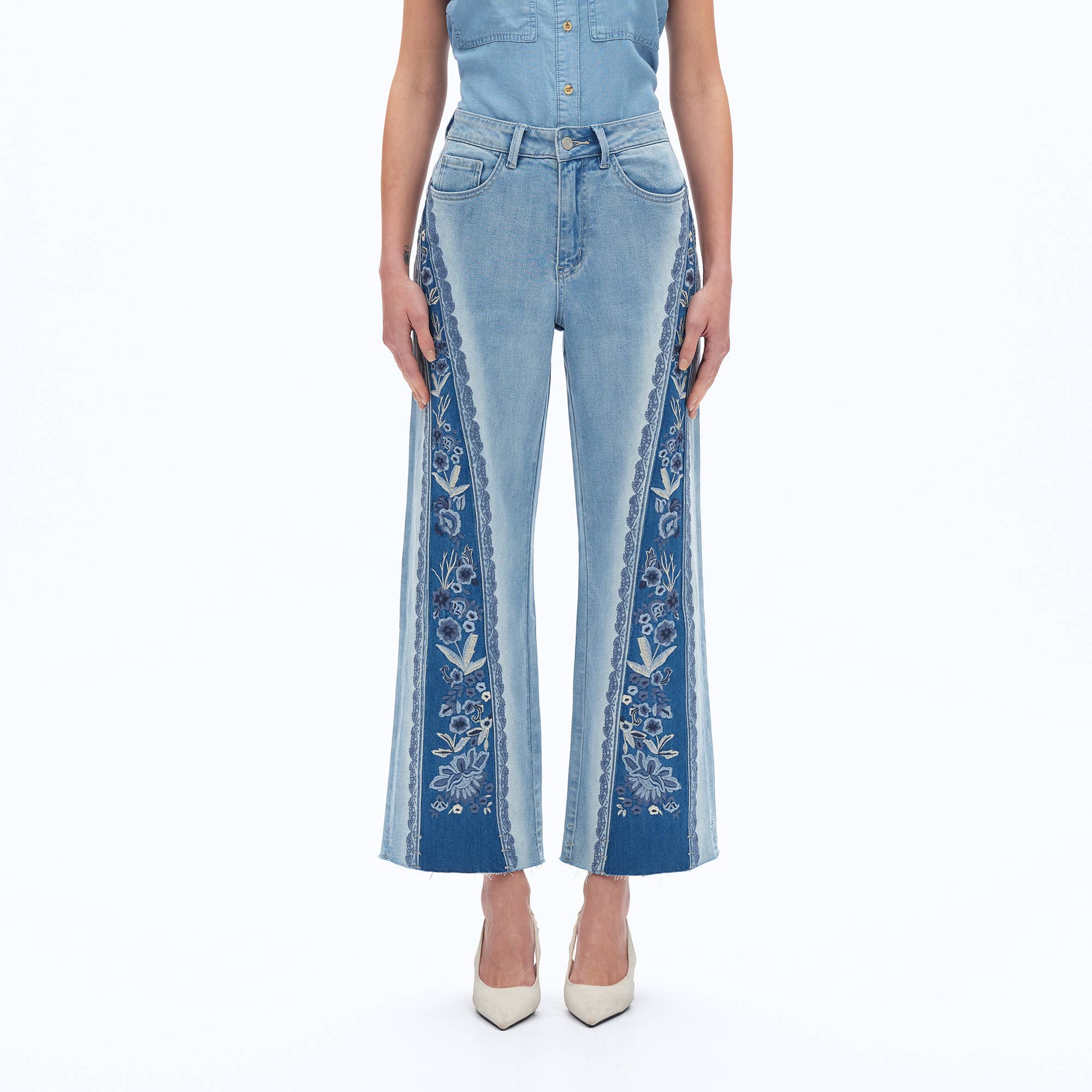 Floral Embroidery Flare Jean