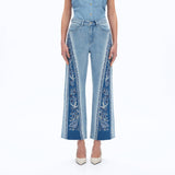 Floral Embroidery Flare Jean