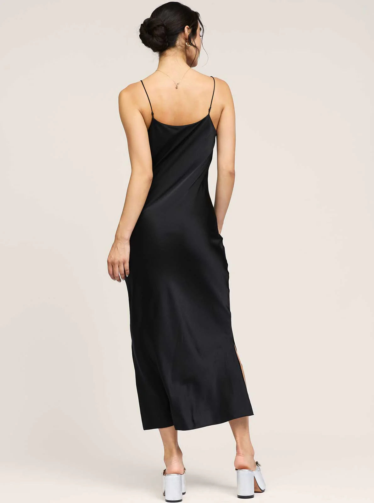 Camilla Silk Midi Dress in Brown