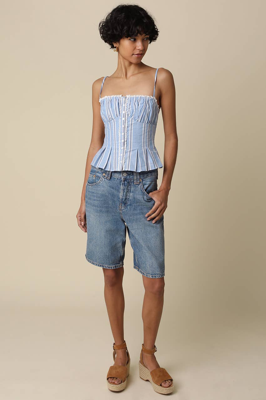 Lunaria Pinstripe Corset Top