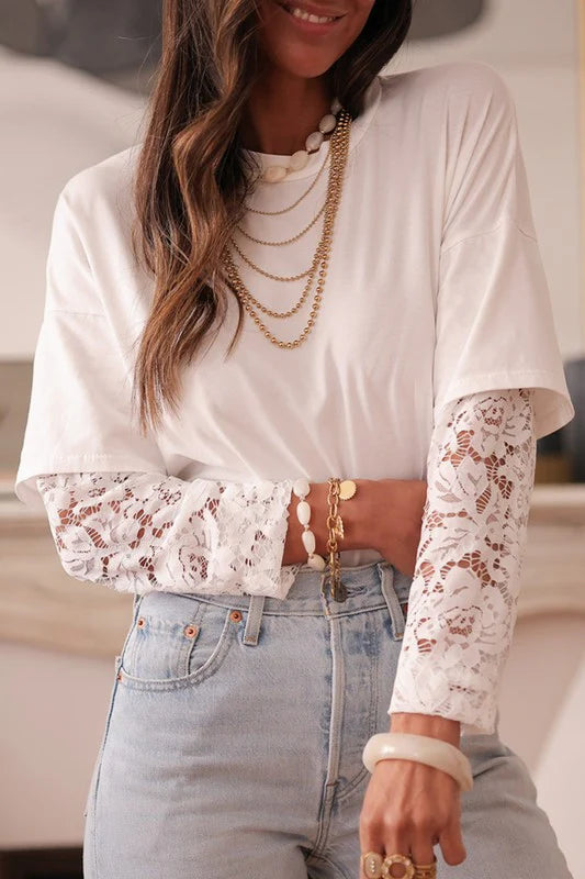 Nadia Lace Layer Tee