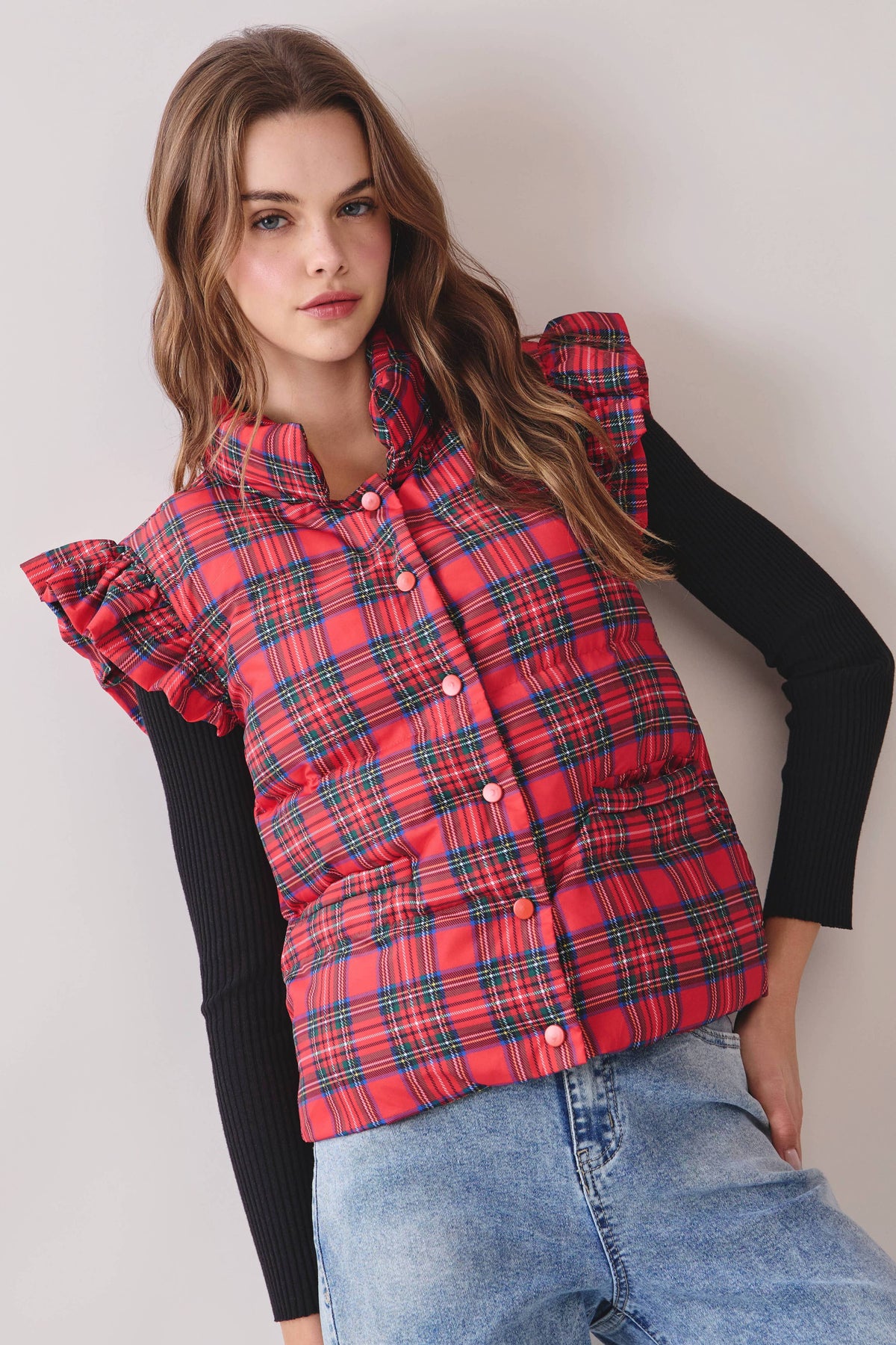 Rosalyn Plaid Vest