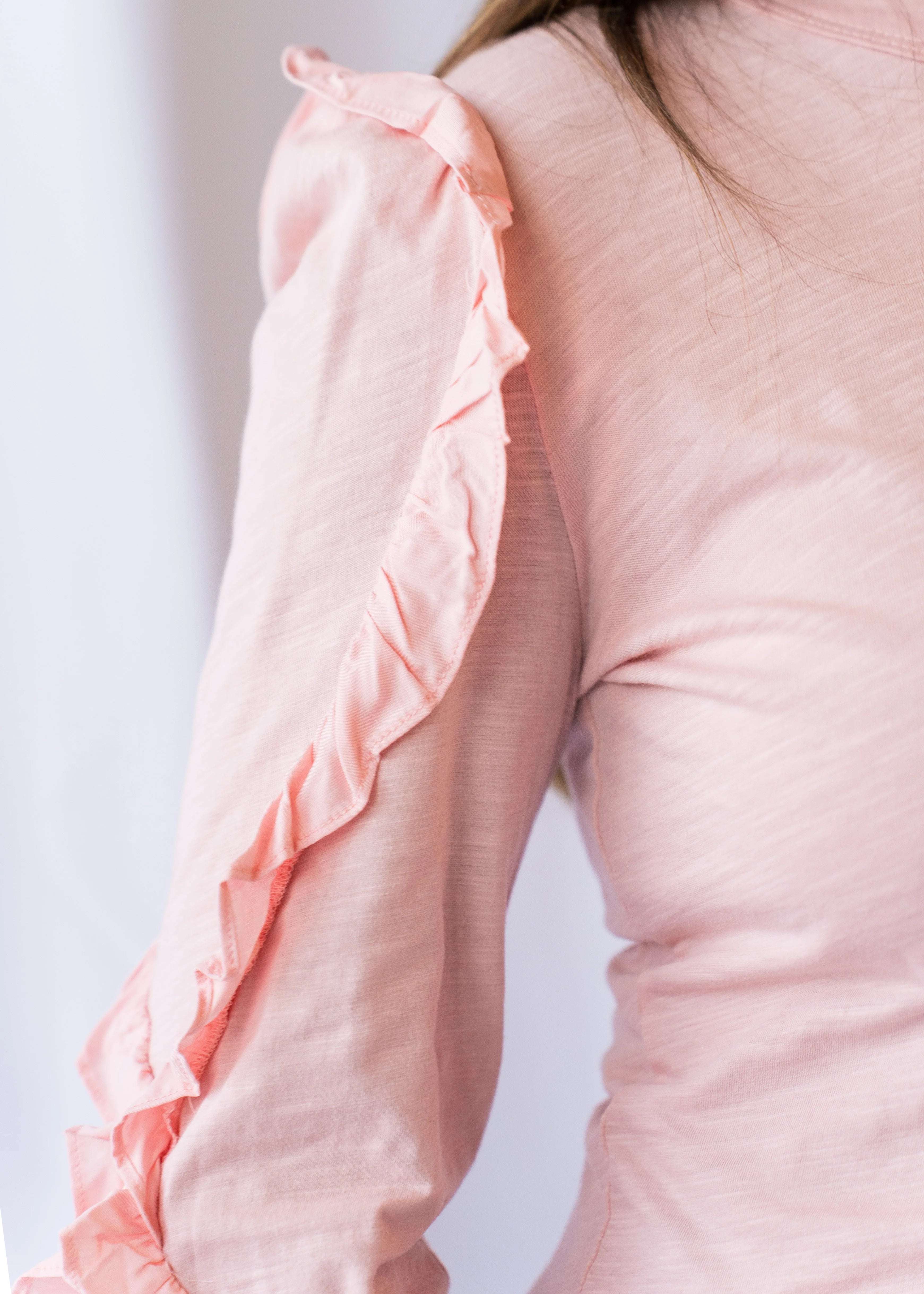 Millie Ruffle Top Rose Quartz