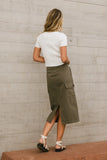 Damon Cargo Skirt in Olive FINAL SALE