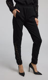 The Caprice Lace Up Black Sweatpants
