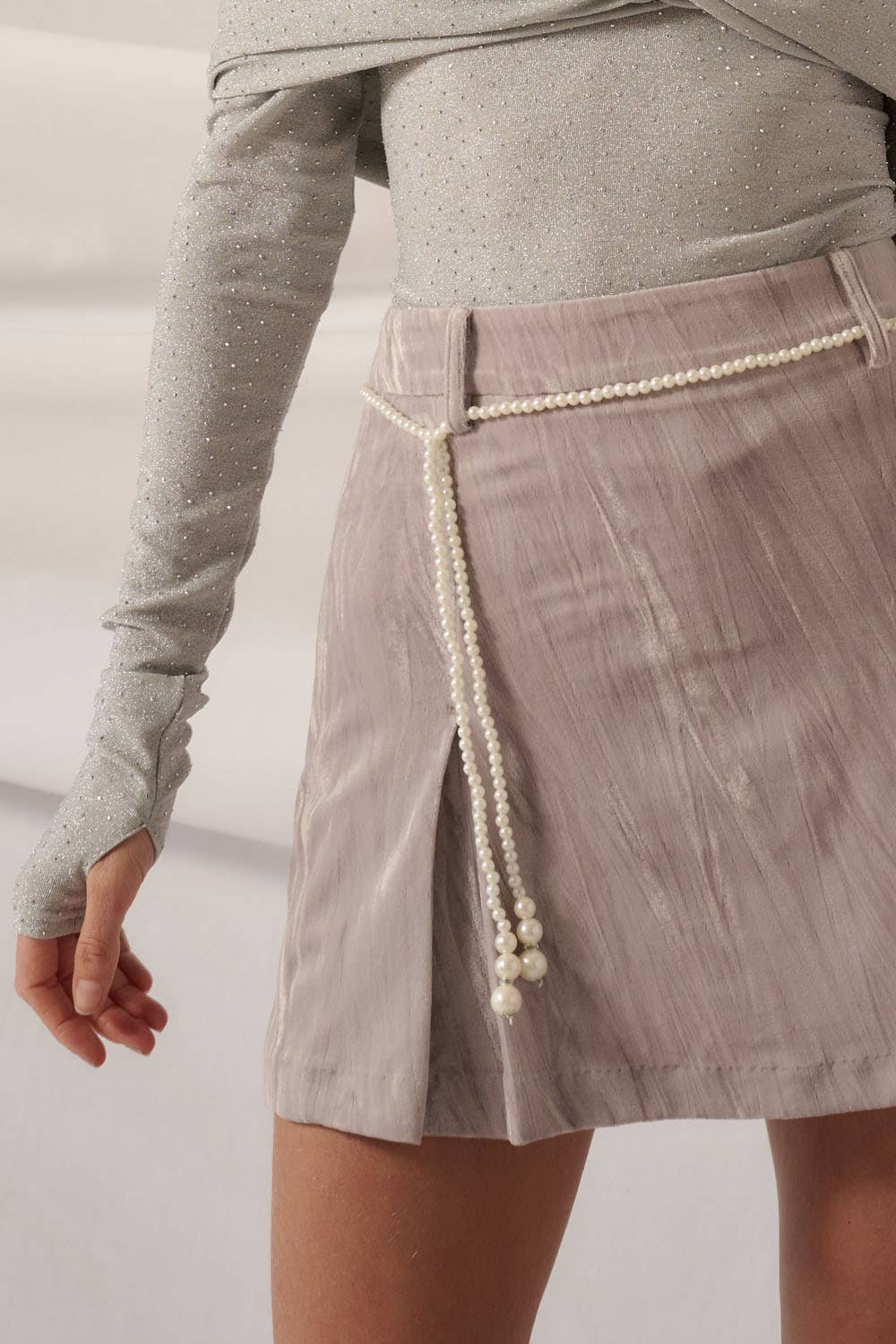 Brielle Crinkle Velvet Skirt
