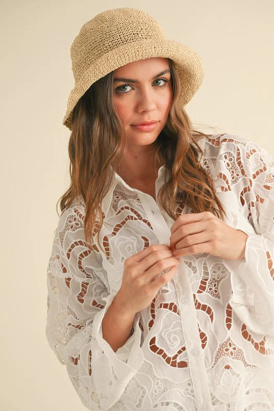 Floral Eyelet Pattern Short