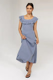 Lydia Ruffle Maxi Dress in Blue FINAL SALE
