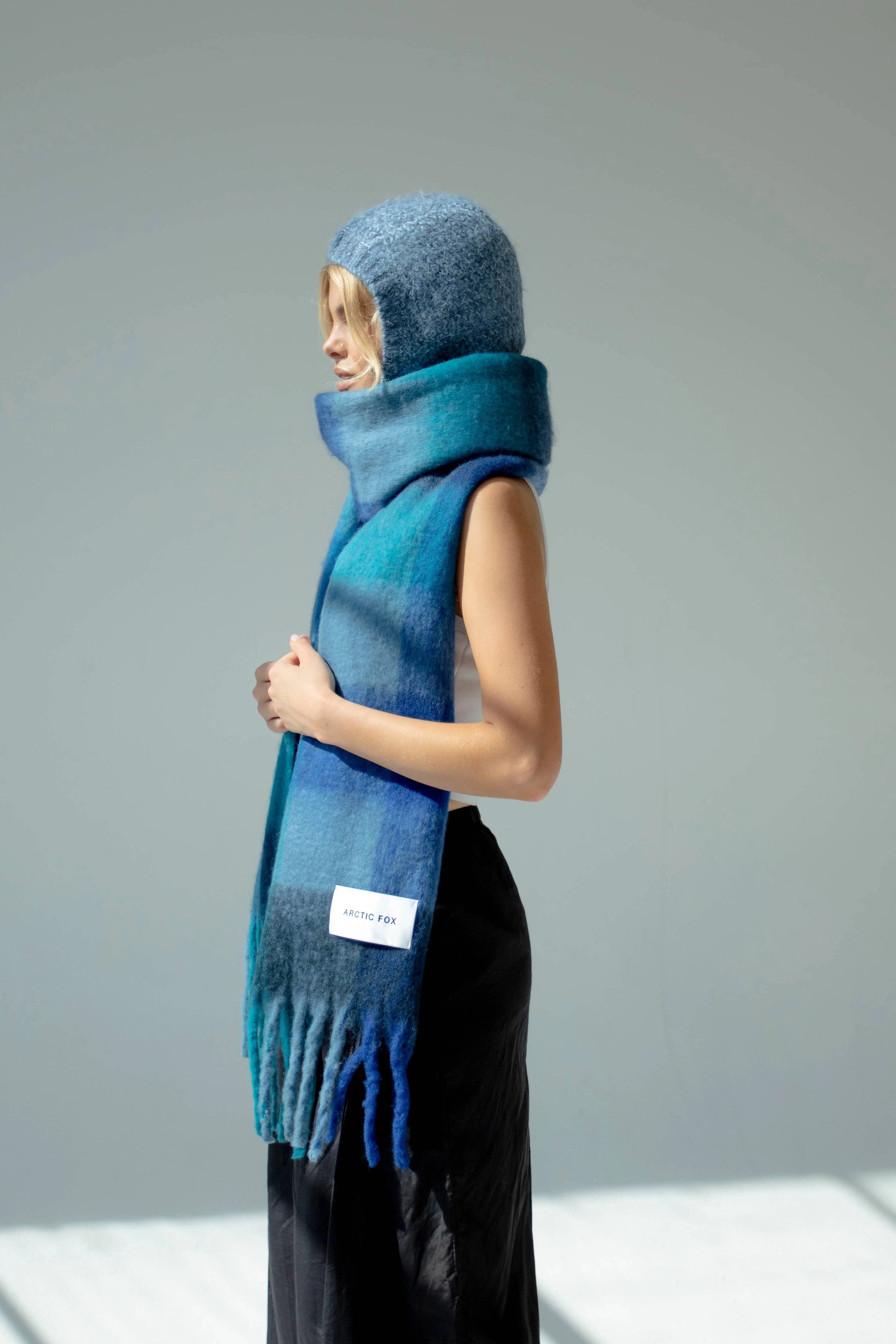 The Reykjavik Scarf Blue Check