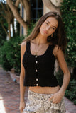 Marko Crochet Tank Top in Black