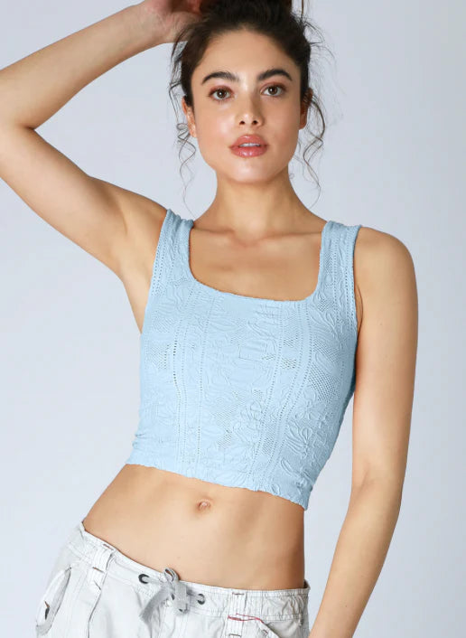 Stacie Double Lace Square Crop Tank